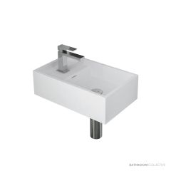 Omvivo CDesign Micro 485mm Wall Basin, Right Bowl, Matt White CDVSS485RHB