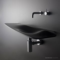 Omvivo Dune Wall Basin, Right Bowl, Polished White DWVCGWRHB