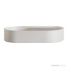 Omvivo Lune 750mm Wall Basin, Left Bowl, Matt White LUVSS750LHB