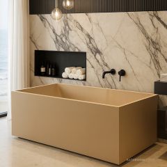 Pietra Bianca Cube 1700mm Stone Freestanding Bath PBS1014