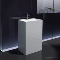 Pietra Bianca Cube 600mm Stone Freestanding Basin PBS2022
