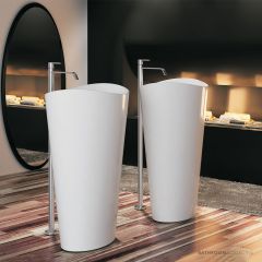 Pietra Bianca Wave 600mm Stone Freestanding Basin PBS2175