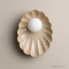 Robert Gordon Pottery Oyster Wall Sconce White Ochre 225602