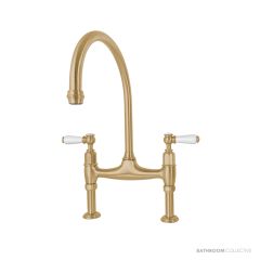 Shaws by Perrin & Rowe Pendleton Kitchen Mixer - Satin Brass AUSH.4193SBWPC/H1