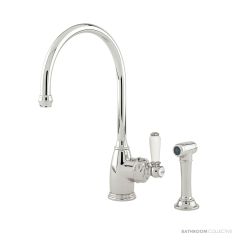 Shaws by Perrin & Rowe Yarrow Kitchen Mixer with Spray Rinse - Polished Nickel AUSH.4346NIWPC