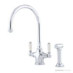 Shaws by Perrin & Rowe Ribble Kitchen Mixer with Spray Rinse - Chrome AUSH.4360CPWPC