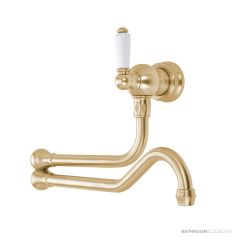 Shaws by Perrin & Rowe Wall Mounted Pot Filler - Satin Brass AUSH.4417SB