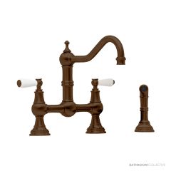 Shaws by Perrin & Rowe Hambleton Kitchen Mixer with Spray Rinse - English Bronze AUSH.4756EBWPC