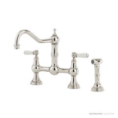 Shaws by Perrin & Rowe Hambleton Kitchen Mixer with Spray Rinse - Polished Nickel AUSH.4756NIWPC