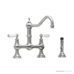 Shaws by Perrin & Rowe Hambleton Kitchen Mixer with Spray Rinse - Pewter AUSH.4756PFWPC