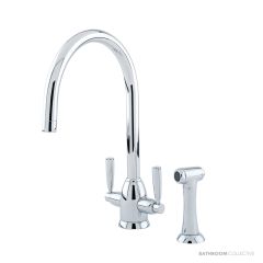 Shaws by Perrin & Rowe Silverdale Kitchen Mixer with Spray Rinse - Chrome AUSH.4866CP