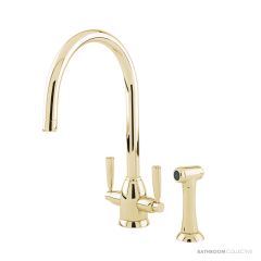 Shaws by Perrin & Rowe Silverdale Kitchen Mixer with Spray Rinse - Gold AUSH.4866IG
