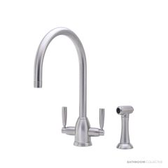 Shaws by Perrin & Rowe Silverdale Kitchen Mixer with Spray Rinse - Pewter AUSH.4866PF