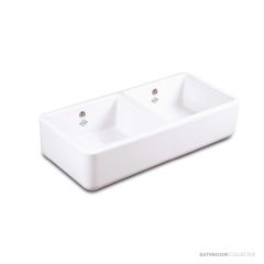 Shaws of Darwen Double Bowl 800 Butler Sink, White SCLD800WH