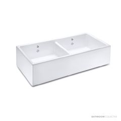 Shaws of Darwen Shaker Double 800 Butler Sink, White SCSH800WH