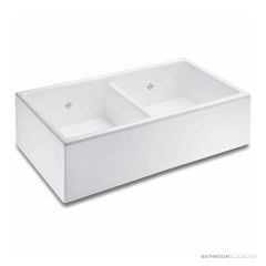 Shaws of Darwen Shaker Double 900 Butler Sink - No Overflow, White SCSH909WH