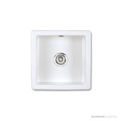 Shaws of Darwen Square Inset Undermount Sink, White SCSQ460WH