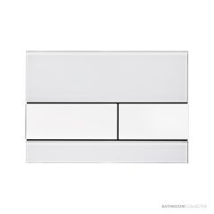 TECE Square Glass Flush Button, White Glass, White Buttons 9.240.800