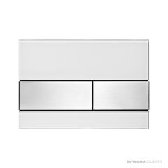 TECE Square Glass Flush Button, White Glass, Stainless Steel Buttons 9.240.801