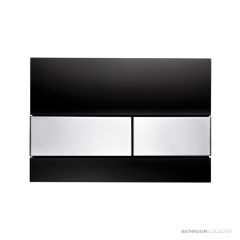 TECE Square Glass Flush Button, Black Glass, Stainless Steel Buttons 9.240.806