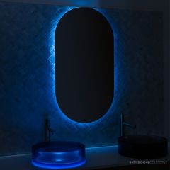 Basin Lab Illumi Coloured Backlit Halo Mirror, Oval 900mm x 500mm MIOVL9X5