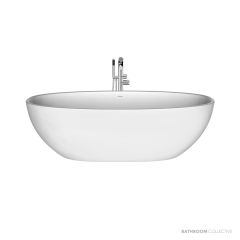 Victoria & Albert Barcelona 1785mm Classic Stone Freestanding Bath, Gloss White BAR-N-SW-NO