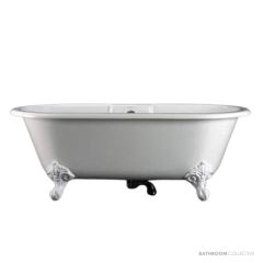Victoria & Albert Cheshire 1744mm Stone Bath with Ball + Claw Feet, White Metal CHE-N-SW-NO+FT-CHE-WH