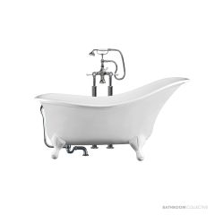 Victoria & Albert Drayton 1685mm Stone Bath with Ball + Claw Feet, Gloss White DRA-N-SW-NO+FT-DRA-SW