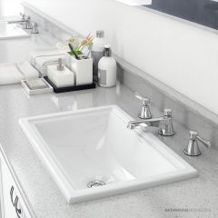 Victoria & Albert Pembroke 52 Stone Inset Basin 512 x 351 x 175mm, with Overflow, Gloss White DU-PEM-52-IO