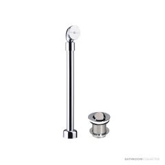 Victoria & Albert Exposed Overflow Bath Waste with Contemporary Coin-Flip Drain, Polished Nickel K-17-PN