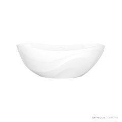 Victoria & Albert Seros 1650mm Stone Freestanding Bath, Gloss White SE1-N-SW-NO