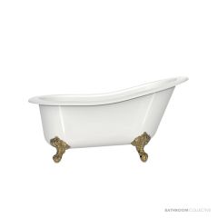 Victoria & Albert Shropshire 1537mm Stone Bath with Ball + Claw Feet, Polished Brass Metal SHR-N-SW-NO+FT-SHR-PB