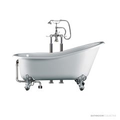 Victoria & Albert Shropshire 1537mm Stone Bath with Ball + Claw Feet Polished, Chrome Metal SHR-N-SW-NO+FT-SHR-PC