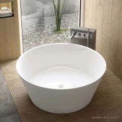 Victoria & Albert Taizu 1500mm Stone Freestanding Bath, Gloss White TAI-N-SW-NO