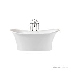 Victoria & Albert Toulouse 1800mm Stone Freestanding Bath, Gloss White TOU-N-SW-NO