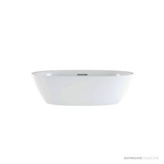 Victoria & Albert Lussari 55 Stone Basin 544 x 325 x 153mm, with Overflow, Gloss White VB-LUS-55-IO