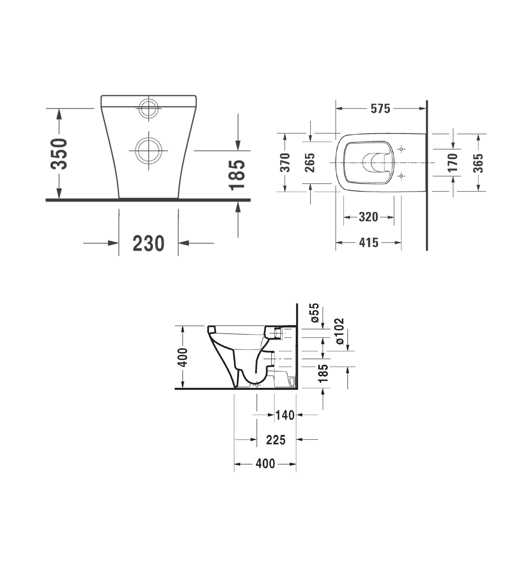 Duravit DuraStyle Wall Faced Toilet Pan