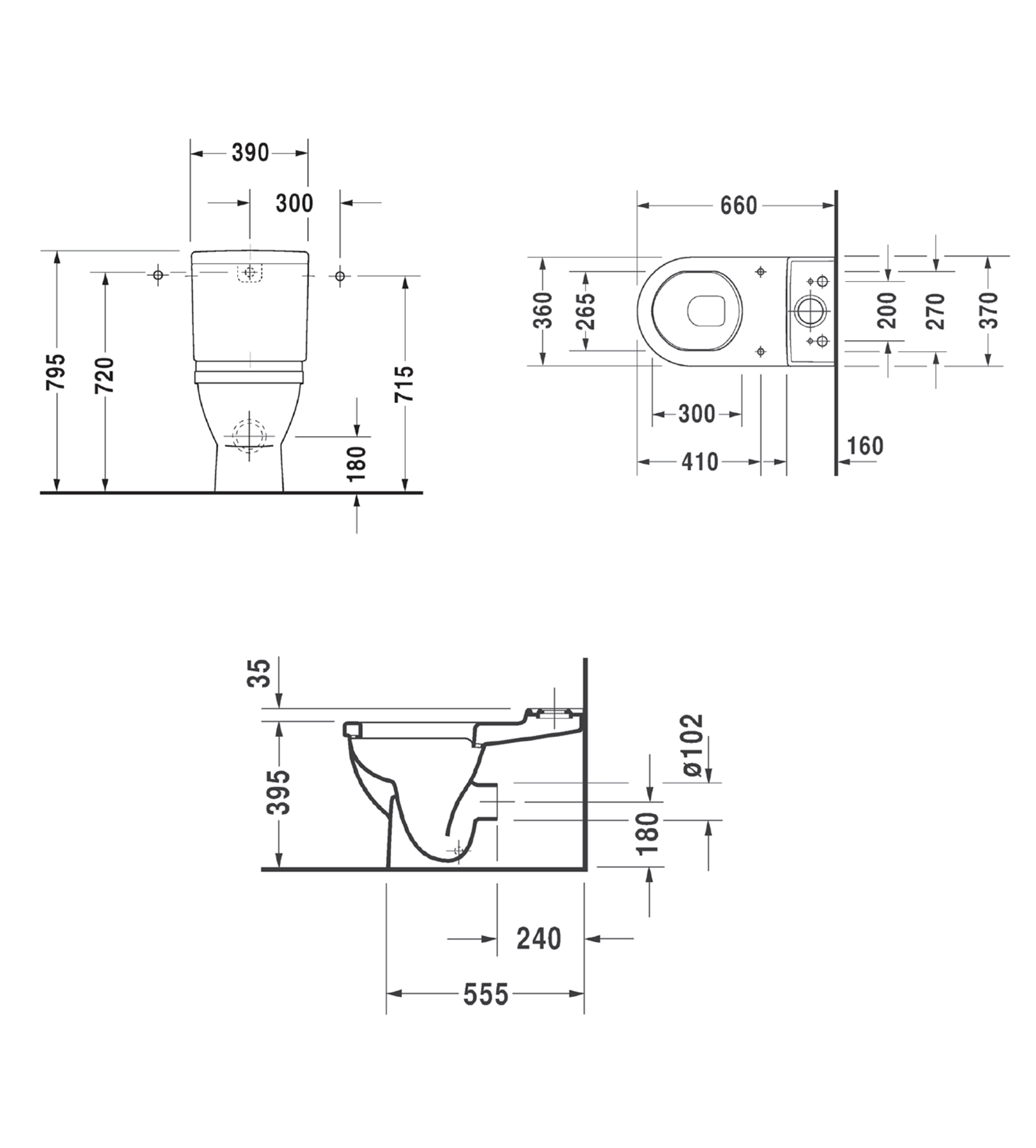 Duravit Starck 3 Back to Wall Toilet Suite