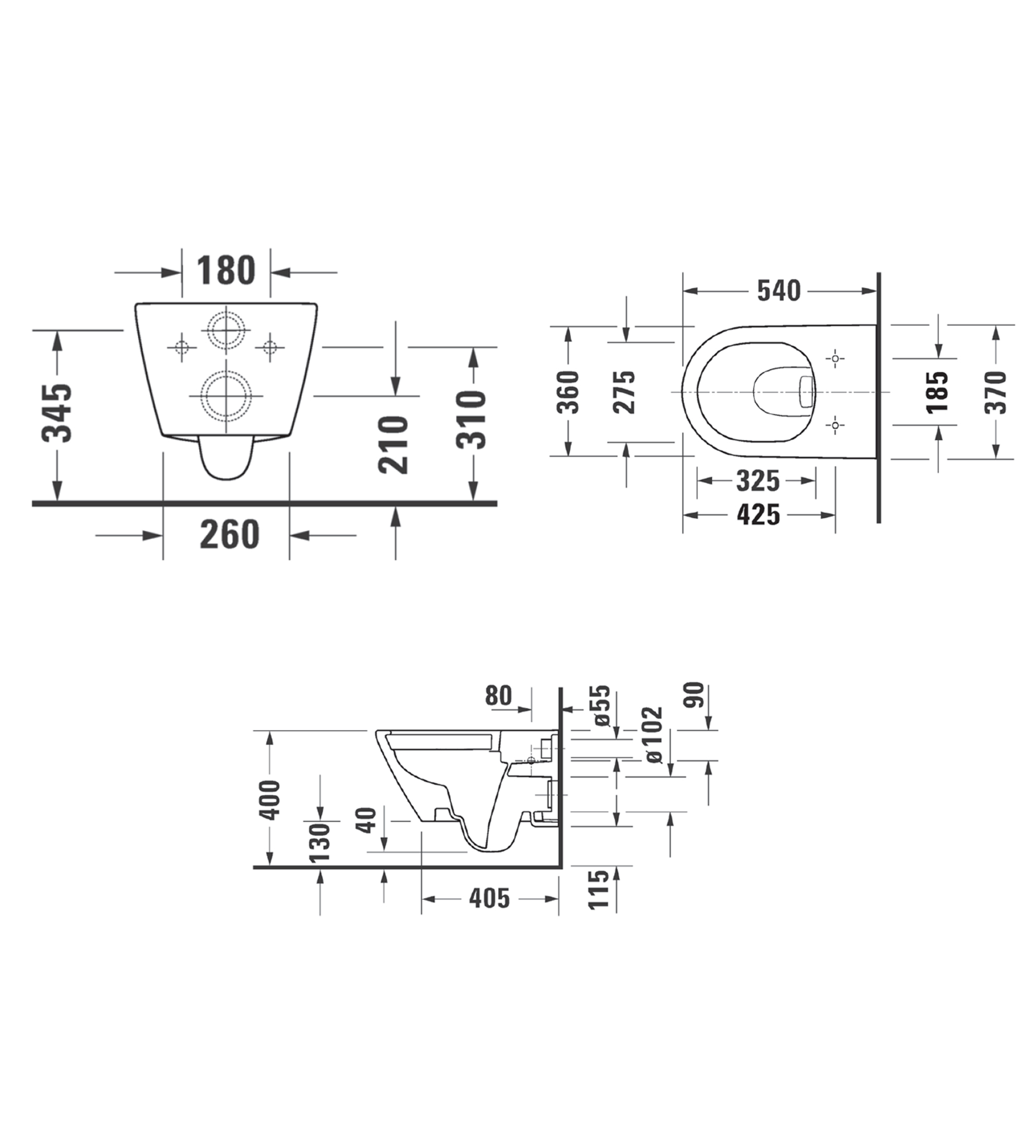 Duravit D-Neo Wall Hung Toilet Pan