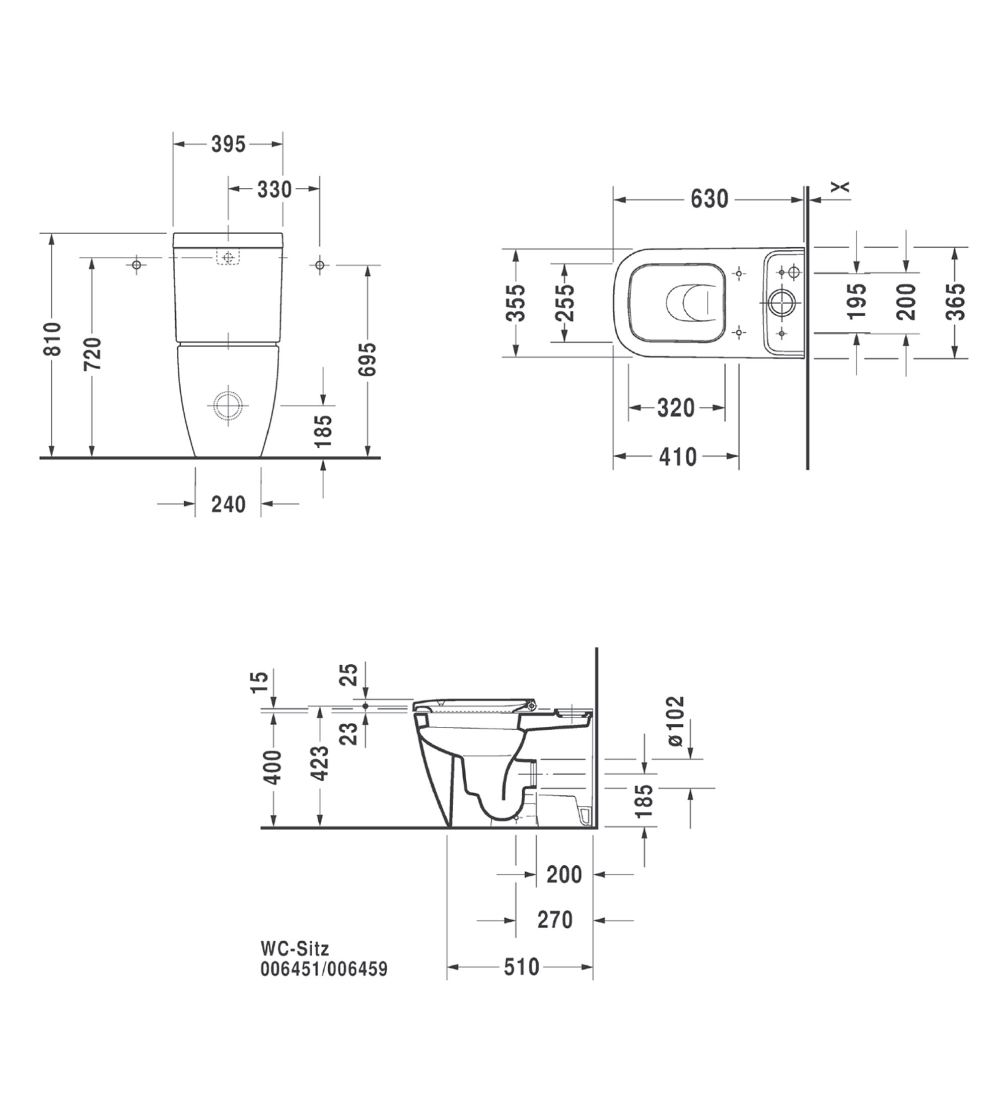 Duravit Happy D.2 Back to Wall Toilet Suite