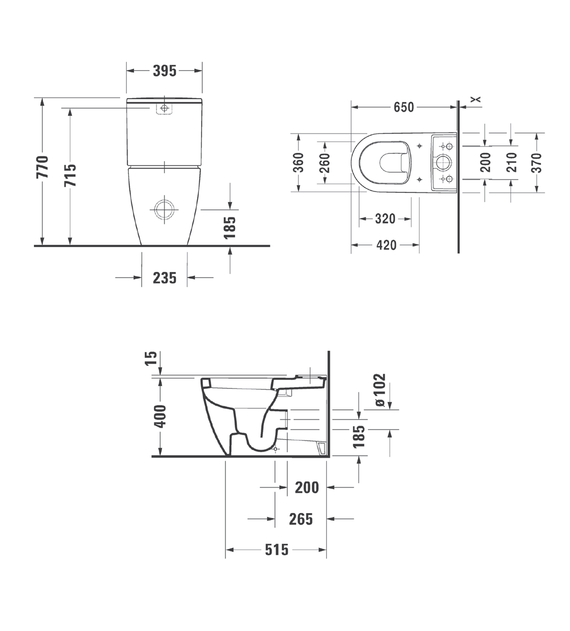 Duravit ME by Starck Back to Wall Toilet Suite