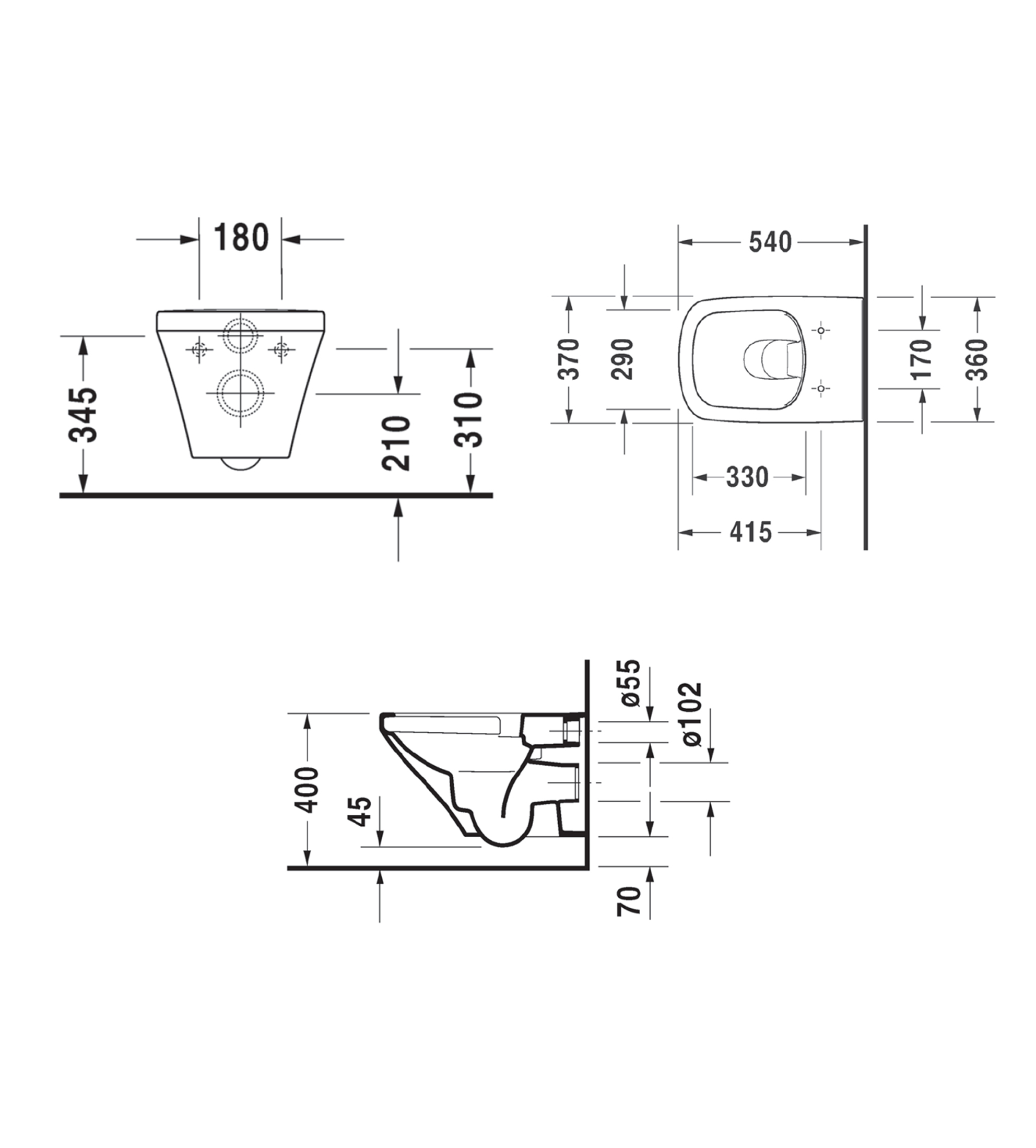 Duravit DuraStyle Wall Hung Toilet Pan