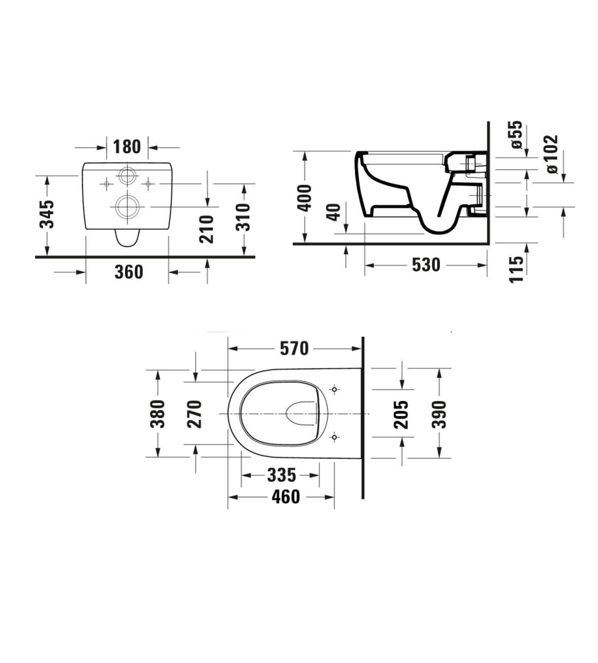 Duravit Qatego Wall Hung Toilet Pan