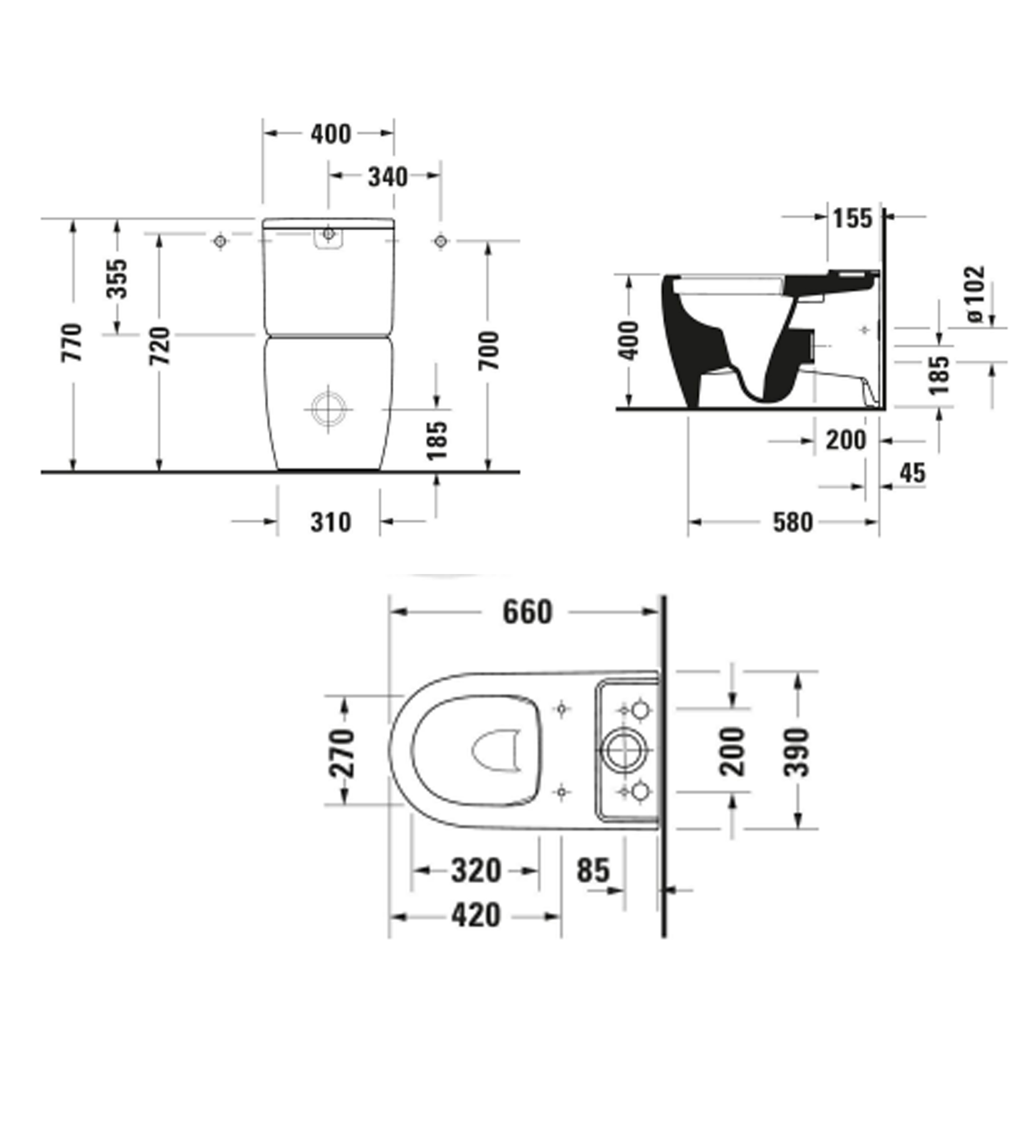 Duravit Qatego Back to Wall Toilet Suite