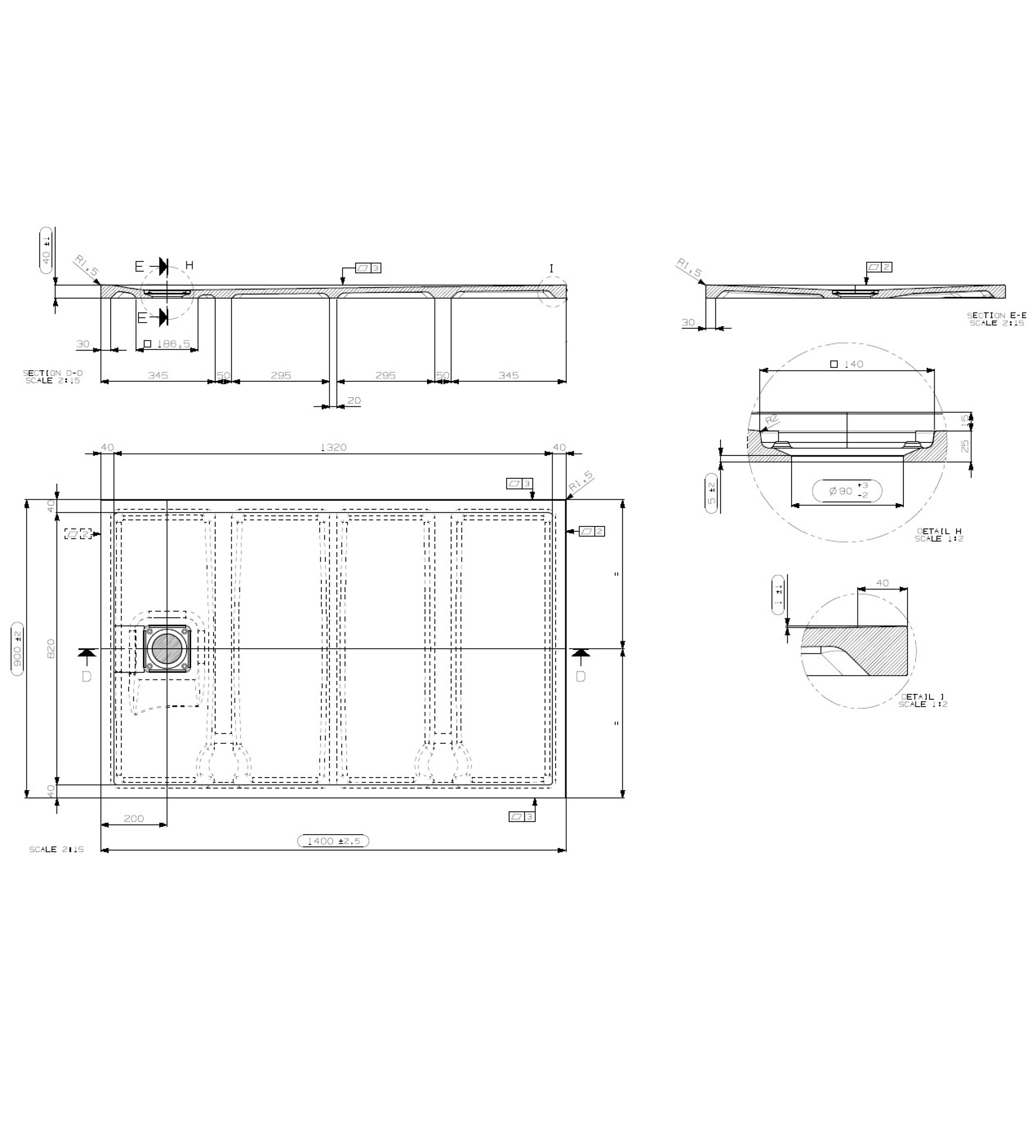 Domus Living Cemento 900 x 1400mm Shower Floor, Matte Cappuccino