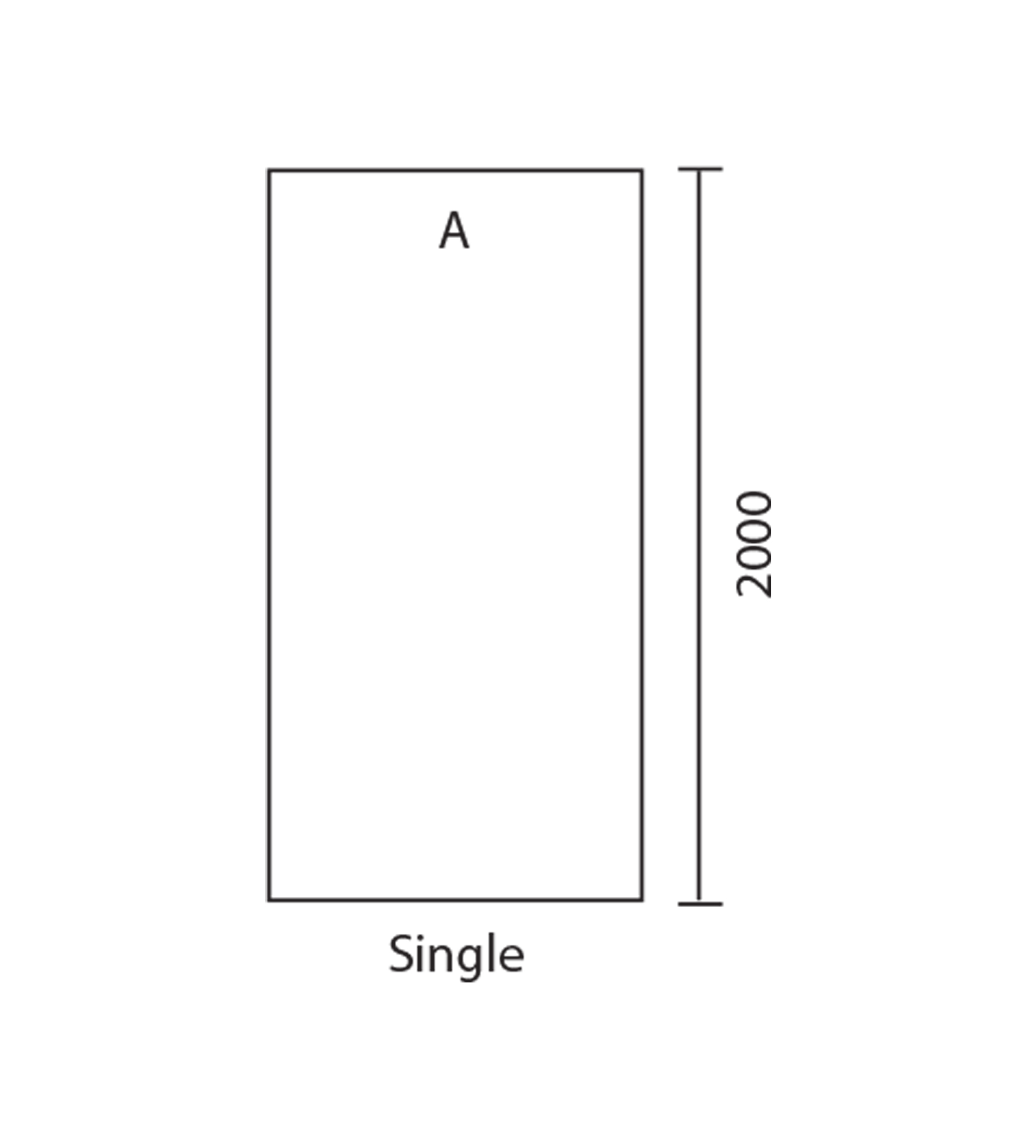 Doccia 1 Sided 900 Shower Wall, White