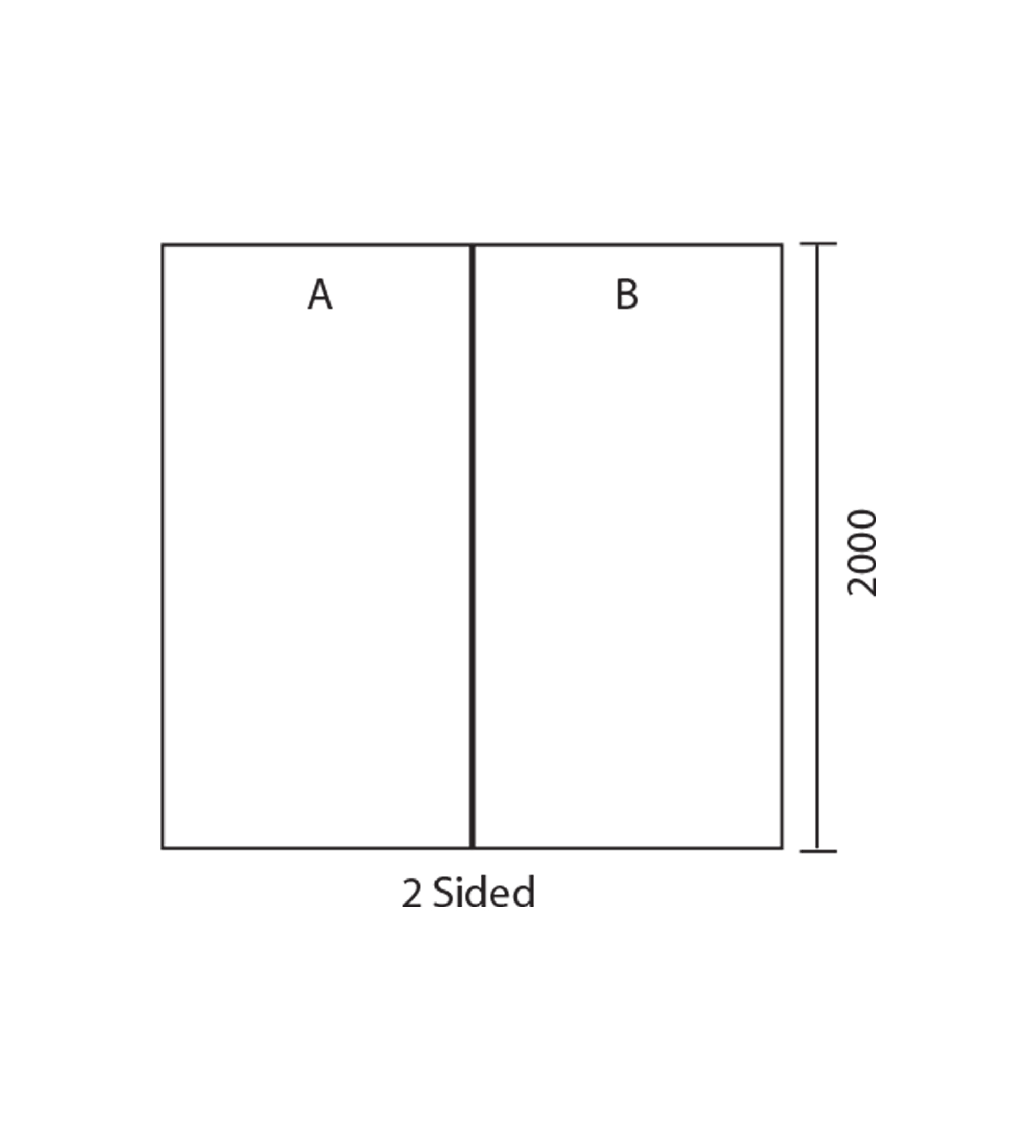 Doccia 2 Sided 1500 x 900 Shower Wall, White