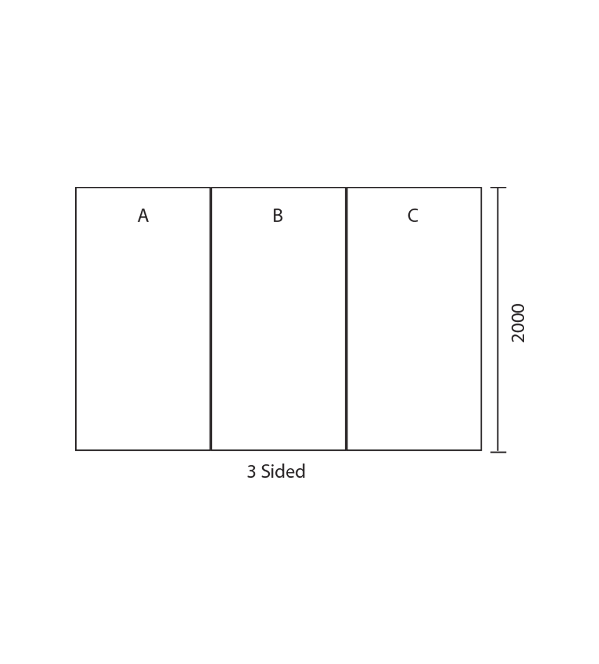 Doccia 3 Sided 900 x 900 x 900 Shower Wall, White