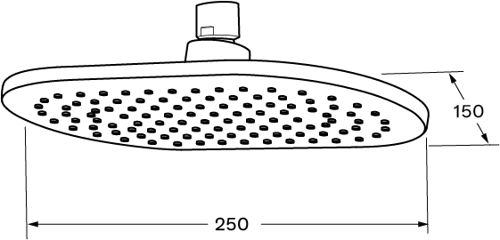 Sussex Duet Shower Head Oval 250mm