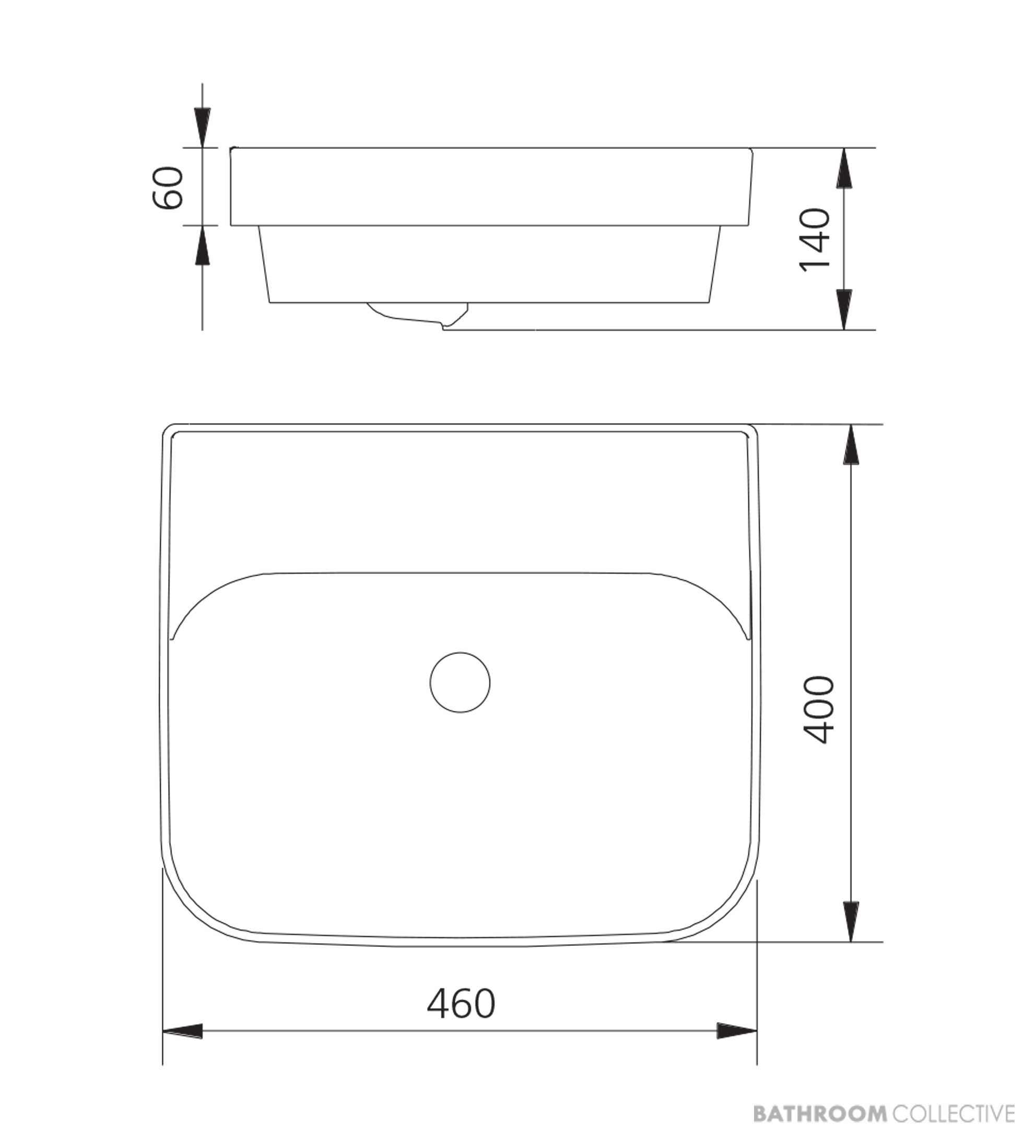 Oliveri Dublin Inset Basin 460mm, White